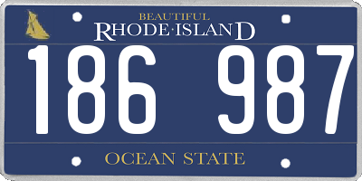 RI license plate 186987