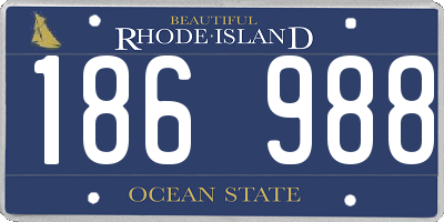 RI license plate 186988