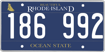 RI license plate 186992
