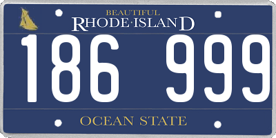 RI license plate 186999