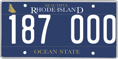 RI license plate 187000