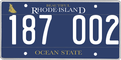 RI license plate 187002