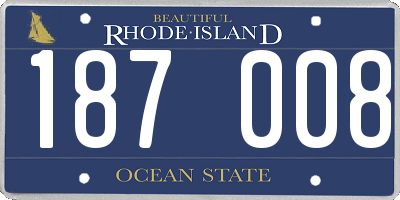 RI license plate 187008