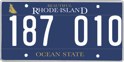 RI license plate 187010