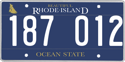 RI license plate 187012