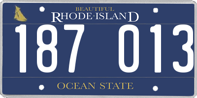RI license plate 187013