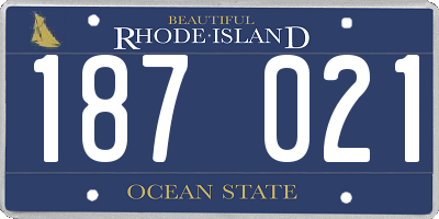 RI license plate 187021