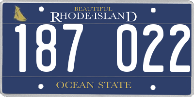 RI license plate 187022