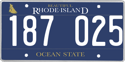 RI license plate 187025