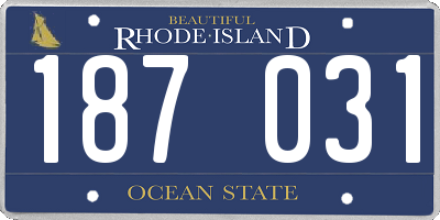 RI license plate 187031