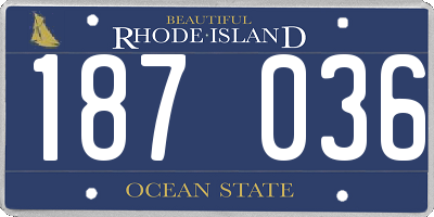 RI license plate 187036