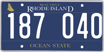 RI license plate 187040