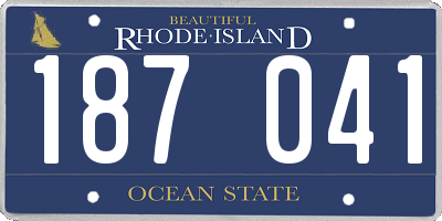 RI license plate 187041