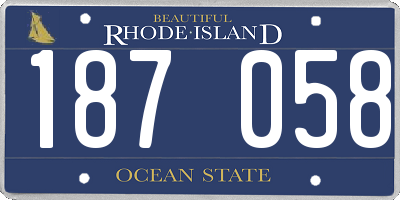 RI license plate 187058