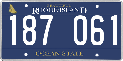 RI license plate 187061