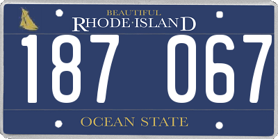RI license plate 187067