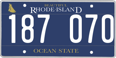 RI license plate 187070