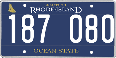 RI license plate 187080