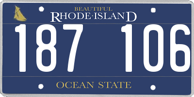 RI license plate 187106