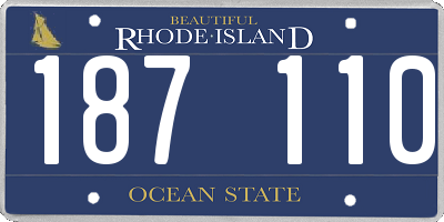 RI license plate 187110