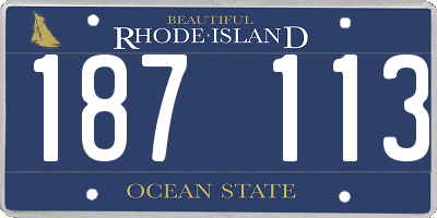 RI license plate 187113