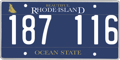RI license plate 187116
