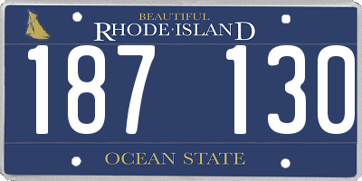 RI license plate 187130