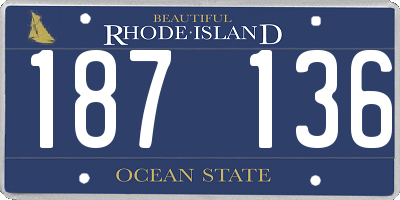 RI license plate 187136