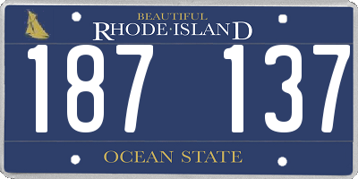 RI license plate 187137