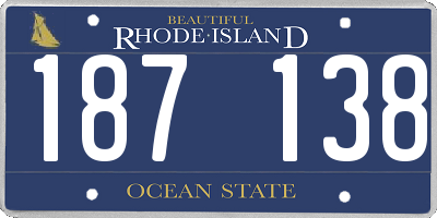 RI license plate 187138