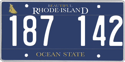 RI license plate 187142