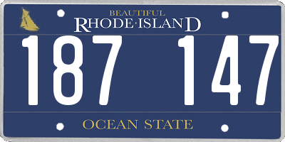 RI license plate 187147