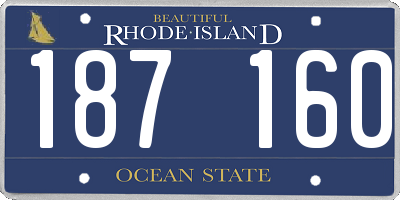 RI license plate 187160
