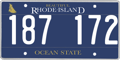 RI license plate 187172