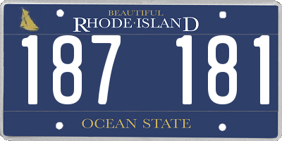 RI license plate 187181