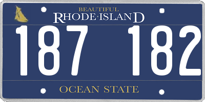RI license plate 187182