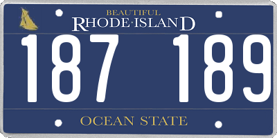 RI license plate 187189