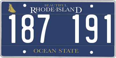 RI license plate 187191