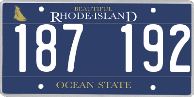 RI license plate 187192