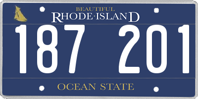 RI license plate 187201