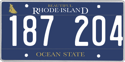 RI license plate 187204