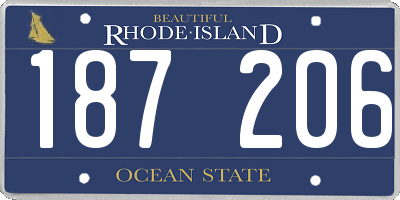 RI license plate 187206