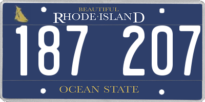 RI license plate 187207
