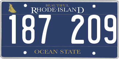 RI license plate 187209