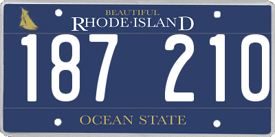RI license plate 187210