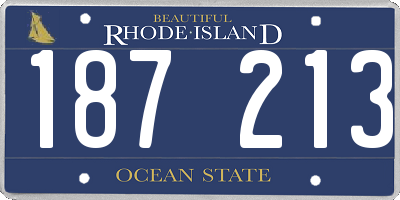 RI license plate 187213