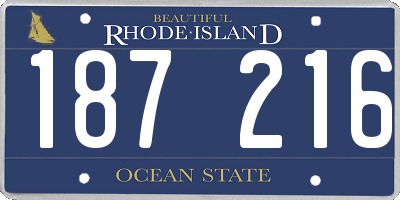 RI license plate 187216