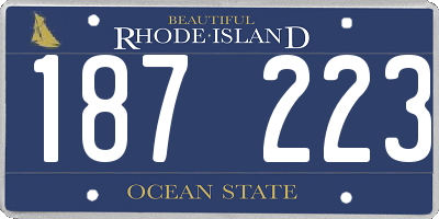 RI license plate 187223