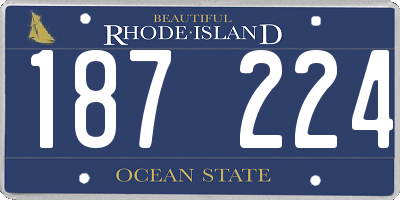 RI license plate 187224