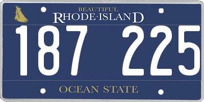 RI license plate 187225